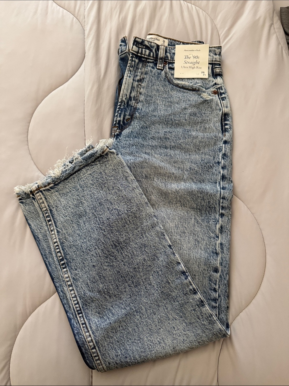 Abercrombie & Fitch Light Blue Denim '90s Straight Ultra High Rise Jeans
